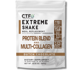 Chocolate EXTREME SHAKE w/Sensoril® Ashwagandha PROTEIN & MULTI-COLLAGEN  (15 servings, 2 scoops per serving)